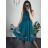 Šaty elegantní letní bez rukávu dámské (S/M/L ONE SIZE) ITALSKÁ MÓDA IM322SIMONE/DR světle modrá S/M/L