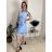 Šaty elegantní letní bez rukávu dámské (S/M/L ONE SIZE) ITALSKÁ MÓDA IM322SIMONE/DR světle modrá S/M/L