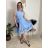Šaty elegantní letní bez rukávu dámské (S/M/L ONE SIZE) ITALSKÁ MÓDA IM322SIMONE/DR světle modrá S/M/L
