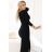 Šaty elegantní dlouhé zavinovací výstřih dámské (XS-XL) Polská moda NMC-404-13/DR Černá L