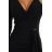 Šaty elegantní dlouhé zavinovací výstřih dámské (XS-XL) Polská moda NMC-404-13/DR Černá L