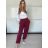 Tepláky/Kalhoty elegantné oversize dlhé dámske (S/M/L ONE SIZE) TALIANSKA MÓDA IMD26003/DUR S/M/L vínová