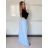 Kalhoty elegantní dlouhé s páskem dámské SANDRA (S/M/L ONE SIZE) ITALSKÁ MÓDA IMPVN262471/DU S/M/L světle modrá