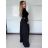 Kalhoty elegantní dlouhé s páskem dámské SIMONA (S/M/L ONE SIZE) ITALSKÁ MÓDA IMPVN2625882/DU S/M/L Černá