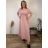 Šaty dlhé elegantný letný krátky rukáv dámske nadrozmer ASTRA (42/44/46 ONE SIZE) TALIANSKA MÓDA IM425422