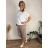 Kalhoty volnočasové dámské  nadrozměr AMANDA (42/44/46 ONE SIZE) ITALSKÁ MÓDA IM42600016/DU 42/44/46 světle béžová