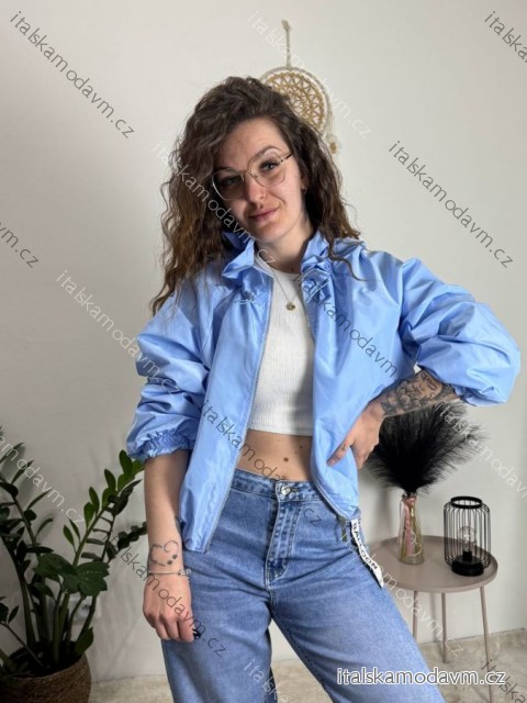 Bunda šusťáková  dlouhý rukáv dámská (S/M/L ONE SIZE) ITALSKÁ MÓDA IMSM260041