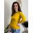 Tričko dlouhý rukáv dámské (S/M ONE SIZE) ITALSKá MóDA EXTRA ME  IMM22fd9075/DR žlutá hořčicová S/M/L