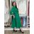 Šaty dlouhé košilové 3/4 dlouhý rukáv dámské (S/M/L ONE SIZE) ITALSKÁ MÓDA IM5260001/DUR S/M/L zelená
