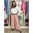 Kalhoty elegantní dlouhé s páskem dámské ARIANA (S/M/L ONE SIZE) ITALSKÁ MÓDA IMWHN26001/DU tm. modrá S/M/L