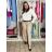 Kalhoty elegantní dlouhé s páskem dámské ARIANA (S/M/L ONE SIZE) ITALSKÁ MÓDA IMWHN26001/DU tm. modrá S/M/L