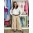 Kalhoty elegantní dlouhé s páskem dámské ARIANA (S/M/L ONE SIZE) ITALSKÁ MÓDA IMWHN26001/DU tm. modrá S/M/L