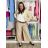 Kalhoty elegantní dlouhé s páskem dámské ARIANA (S/M/L ONE SIZE) ITALSKÁ MÓDA IMWHN26001/DU tm. modrá S/M/L