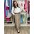 Kalhoty elegantní dlouhé s páskem dámské ARIANA (S/M/L ONE SIZE) ITALSKÁ MÓDA IMWHN26001/DU tm. modrá S/M/L