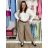 Kalhoty elegantní dlouhé s páskem dámské ARIANA (S/M/L ONE SIZE) ITALSKÁ MÓDA IMWHN26001/DU tm. modrá S/M/L