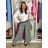 Kalhoty elegantní dlouhé s páskem dámské ARIANA (S/M/L ONE SIZE) ITALSKÁ MÓDA IMWHN26001/DU tm. modrá S/M/L