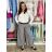Kalhoty elegantní dlouhé s páskem dámské ARIANA (S/M/L ONE SIZE) ITALSKÁ MÓDA IMWHN26001/DU tm. modrá S/M/L