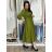 Šaty dlouhé košilové 3/4 dlouhý rukáv dámské KONSTANCE (S/M/L ONE SIZE) ITALSKÁ MÓDA IMPDY264885