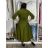 Šaty dlouhé košilové 3/4 dlouhý rukáv dámské KONSTANCE (S/M/L ONE SIZE) ITALSKÁ MÓDA IMPDY264885