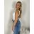 Tílko na ramínka dámské MARYONA (S/M ONE SIZE) ITALSKÁ MÓDA IMPDY23LS17137/DU S/M béžová