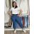 Volnočasové kalhoty s páskem dlhé dámske KARLA (S/M/L ONE SIZE) TALIANSKA MÓDA IMWB26001/DU S/M/L tmavo modrá