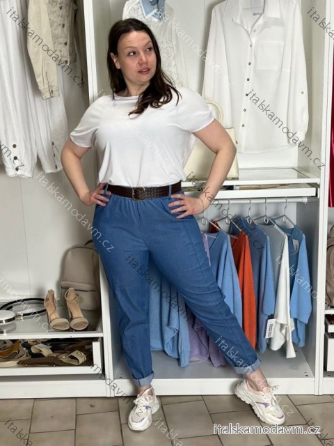 Volnočasové kalhoty s páskem dlouhé dámské KARLA (S/M/L ONE SIZE) ITALSKÁ MÓDA IMWB26001/DU