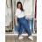 Volnočasové kalhoty s páskem dlhé dámske KARLA (S/M/L ONE SIZE) TALIANSKA MÓDA IMWB26001/DU S/M/L tmavo modrá
