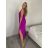 Šaty dlouhé letní na ramínka dámské Rebeca (S/M ONE SIZE) ITALSKÁ MÓDA IMD23472/DUR -   Černá -   S/M