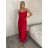 Šaty dlouhé letní na ramínka dámské Rebeca (S/M ONE SIZE) ITALSKÁ MÓDA IMD23472/DUR -   Černá -   S/M