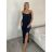 Šaty dlouhé letní na ramínka dámské Rebeca (S/M ONE SIZE) ITALSKÁ MÓDA IMD23472/DUR -   Černá -   S/M