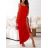 Šaty dlhé letné na ramienka dámske Rebeca (S/M ONE SIZE) TALIANSKA MÓDA IMD23472/DUR červená s/m/l
