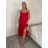 Šaty dlhé letné na ramienka dámske Rebeca (S/M ONE SIZE) TALIANSKA MÓDA IMD23472/DUR červená s/m/l