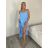 Šaty dlhé letné na ramienka dámske Rebeca (S/M ONE SIZE) TALIANSKA MÓDA IMD23472/DUR sv. modrá S/M