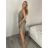Šaty dlhé letné na ramienka dámske Rebeca (S/M ONE SIZE) TALIANSKA MÓDA IMD23472/DUR hnědá S/M