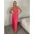 Šaty dlouhé letní na ramínka dámské Rebeca (S/M ONE SIZE) ITALSKÁ MÓDA IMD23472/DUR lososová S/M