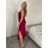 Šaty dlhé letné na ramienka dámske Rebeca (S/M ONE SIZE) TALIANSKA MÓDA IMD23472/DUR vínová S/M