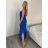 Šaty dlhé letné na ramienka dámske Rebeca (S/M ONE SIZE) TALIANSKA MÓDA IMD23472/DUR kr. modrá S/M