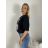 Tričko oversize krátký rukáv dámské KAYA (S/M/L ONE SIZE) ITALSKÁ MÓDA IMPDY26ZZ2888/DU S/M/L Černá