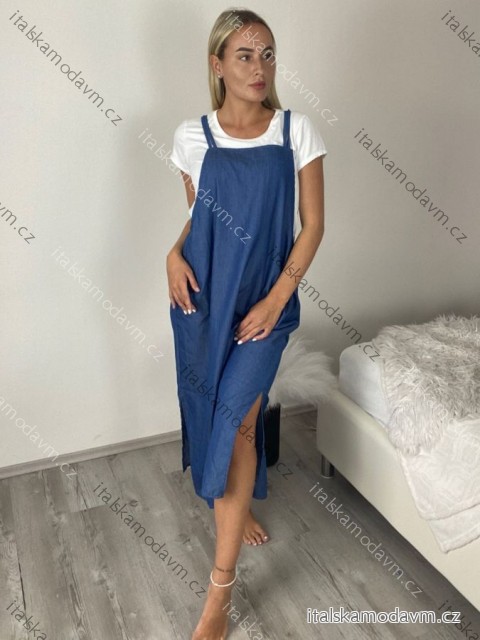 Šaty volnočasové oversize a tričko s krátkým rukávem dámské LUISA (S/M/L ONE SIZE) ITALSKÁ MÓDA IMSM26000356/DU