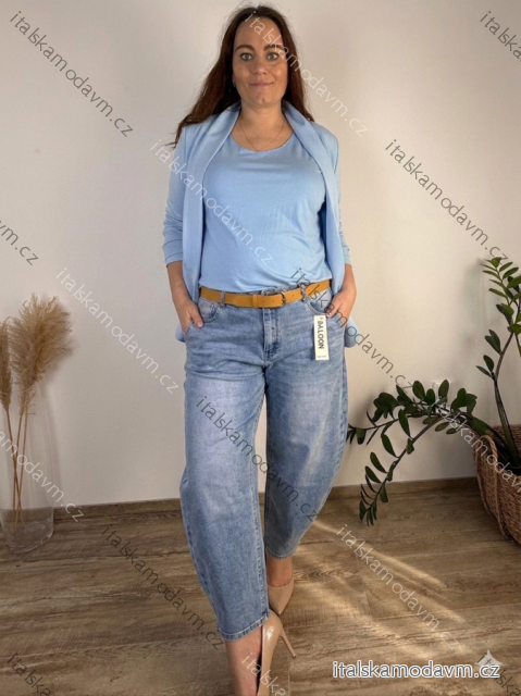 Rifle dlouhé s páskem BALON dámské (M-3XL) MOG26RD2876/DUR 3XL modrá džínová