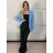 Elegantní sako dlouhý rukáv dámské (M/L ONE SIZE) ITALSKÁ MÓDA IMWHP261111/DR M/L světle modrá