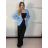 Elegantní sako dlouhý rukáv dámské (M/L ONE SIZE) ITALSKÁ MÓDA IMWHP261111/DR M/L světle modrá