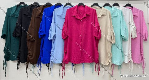 Košile klasik 3/4 dlouhý rukáv dámská nadrozměr (54/56/58 ONE SIZE) ITALSKÁ MÓDA IM426128