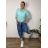 Kalhoty dlouhé letní dámské TARA (S/M/L ONE SIZE) ITALSKÁ MÓDA IMSM260001/DUR S/M/L světle modrá