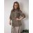 Bunda šusťáková s kapucňou dlhý rukáv nadrozměr NICOLA dámska (40/42/44 ONE SIZE) TALIANSKA MÓDA IMSM260003/DU  zelená khaki