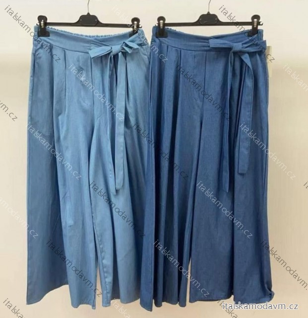 Kalhoty dlouhé letní riflové dámské (S/M/L ONE SIZE) ITALSKÁ MÓDA IMC26133