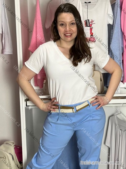 Tričko krátký rukáv dámské (S/M/L ONE SIZE) ITALSKÁ MÓDA IMD25057/DU S/M/L bílá