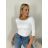 Tričko 3/4 dlouhý rukáv dámské (S/M ONE SIZE) ITALSKÁ MÓDA IMPDY25HH2321/LS16577/DU S/M bílá
