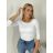 Tričko 3/4 dlouhý rukáv dámské (S/M ONE SIZE) ITALSKÁ MÓDA IMPDY25HH2321/LS16577/DU S/M bílá