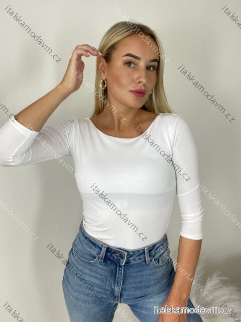 Tričko 3/4 dlouhý rukáv dámské (S/M ONE SIZE) ITALSKÁ MÓDA IMPDY25HH2321/LS16577/DU S/M bílá